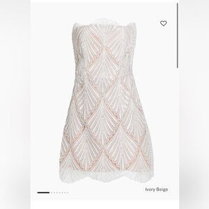 Elliat Ivory Beige Strapless Dress